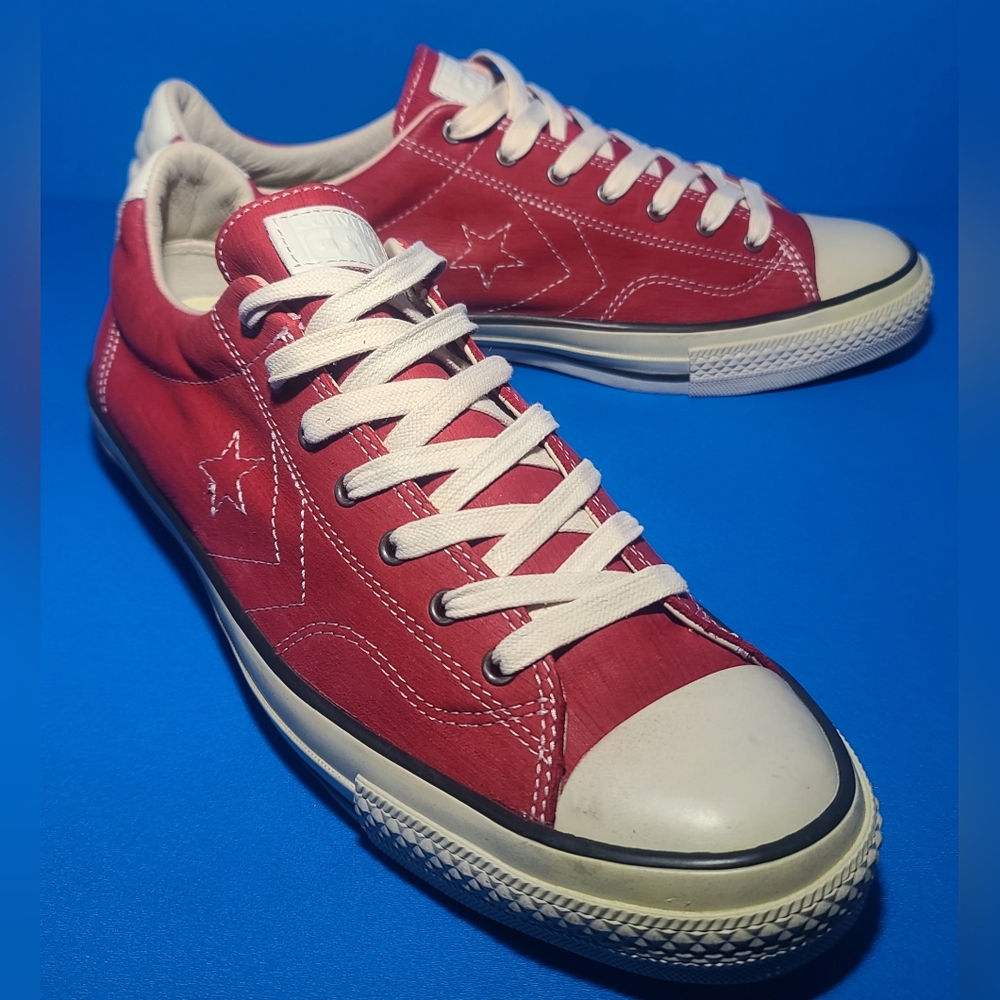Converse By John Varvatos Star  Player Chili Red Leather Sneaker Shoes